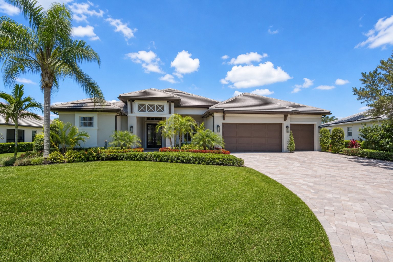 AI-generated concept image of a Florida single family home front yard