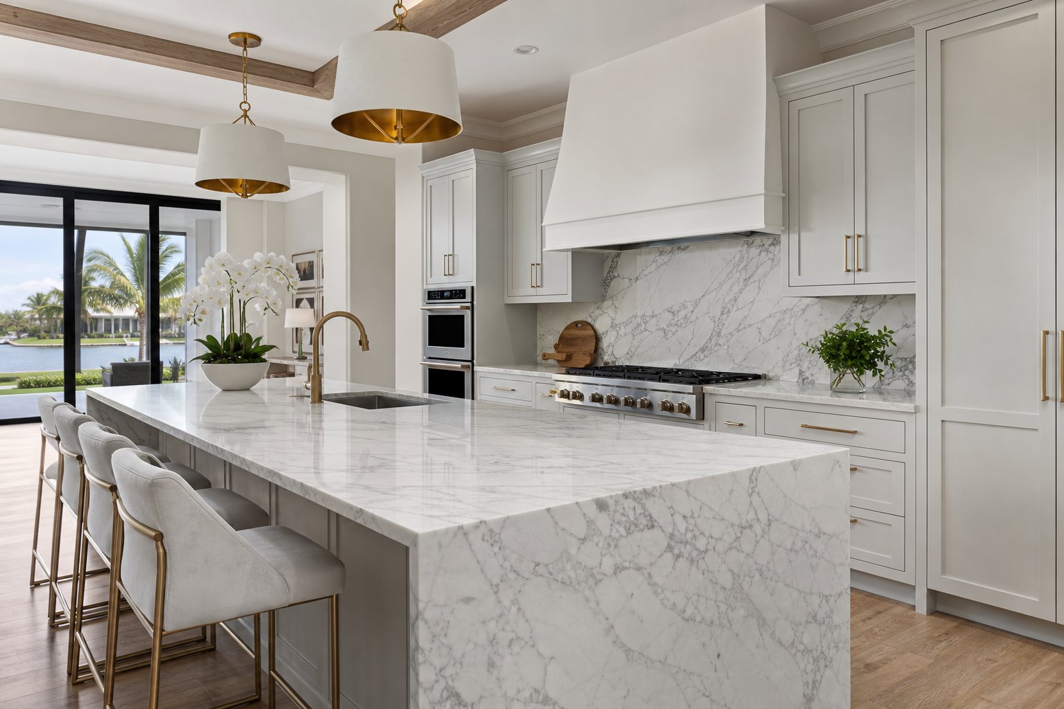 AI-generated concept image of a staged modern Florida kitchen